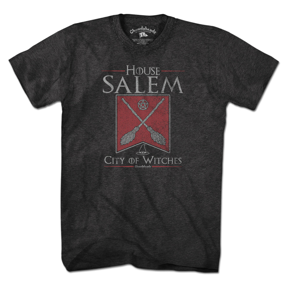 House Salem Broomstick Banner T-shirt in charcoal