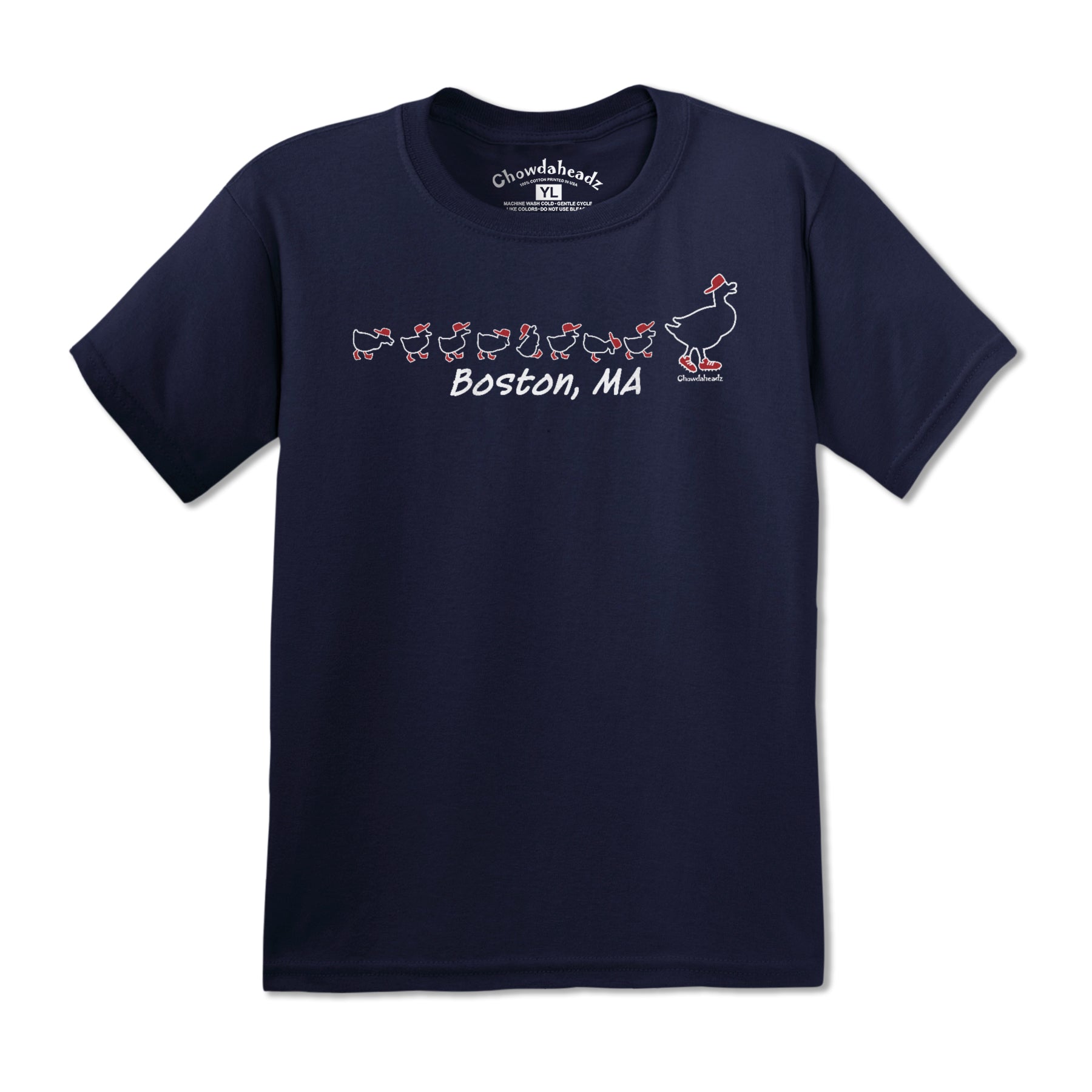 Boston Ducks On The Common Youth T-Shirt - Chowdaheadz