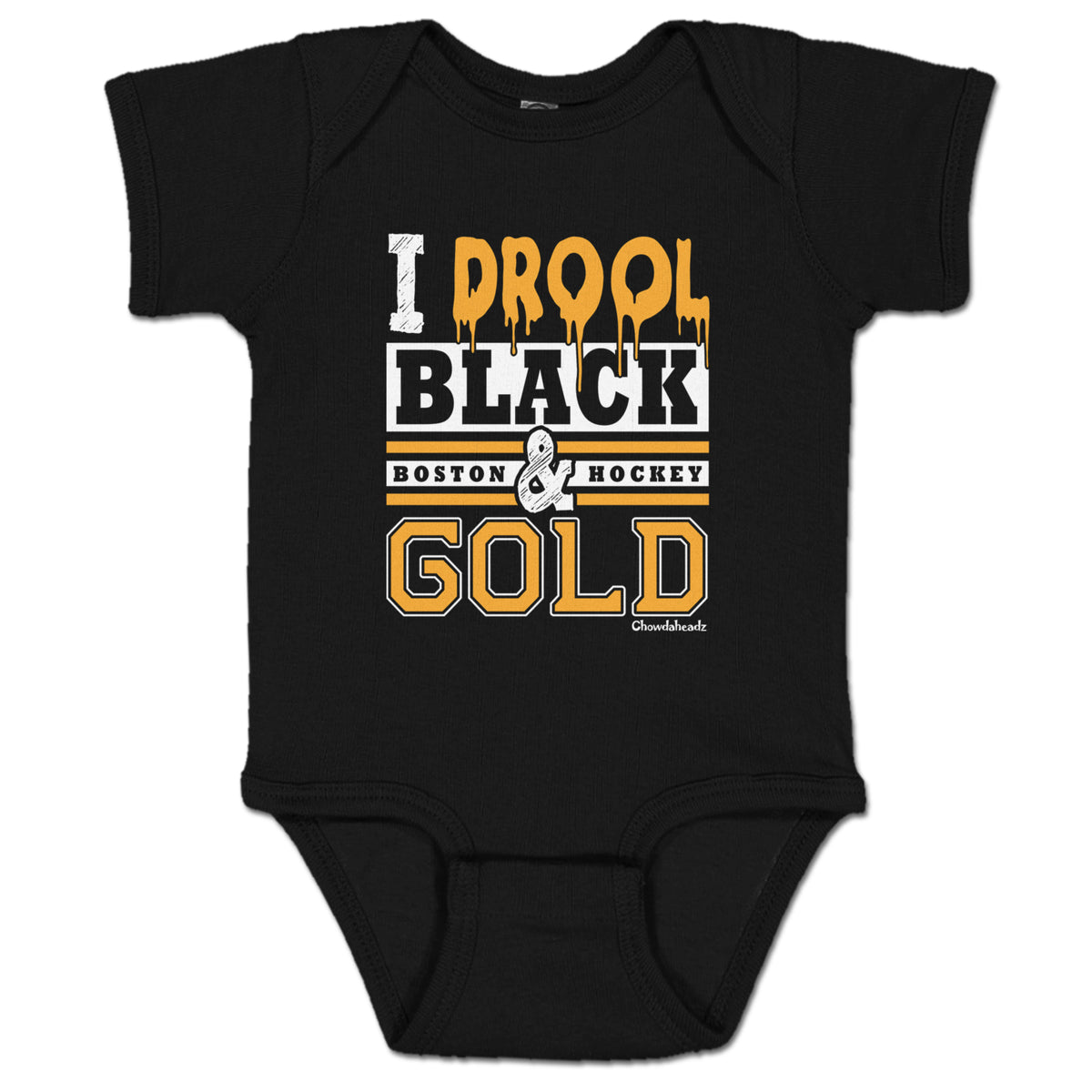 I Drool Black & Gold Infant One Piece