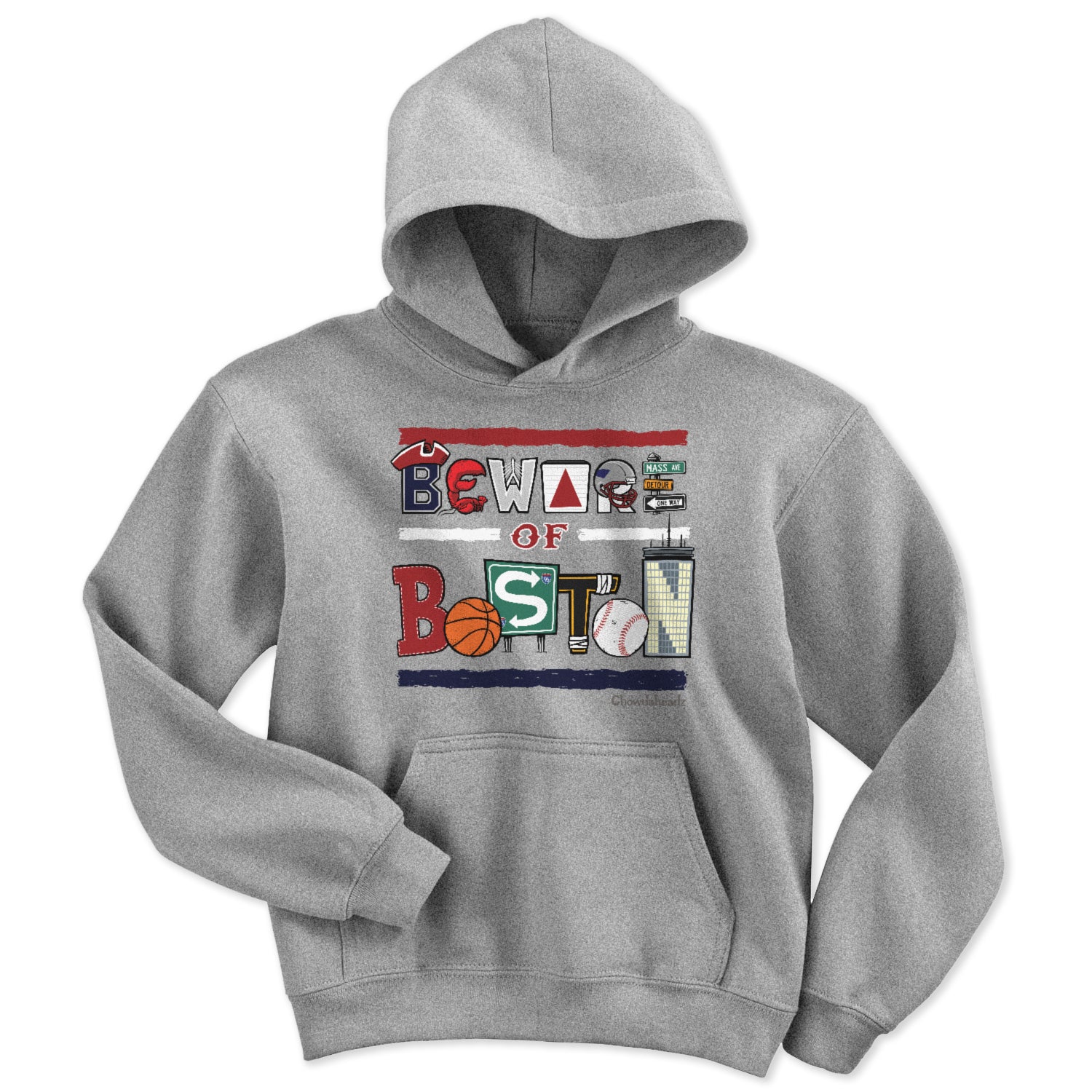 Beware of Boston Icons Youth Hoodie - Chowdaheadz