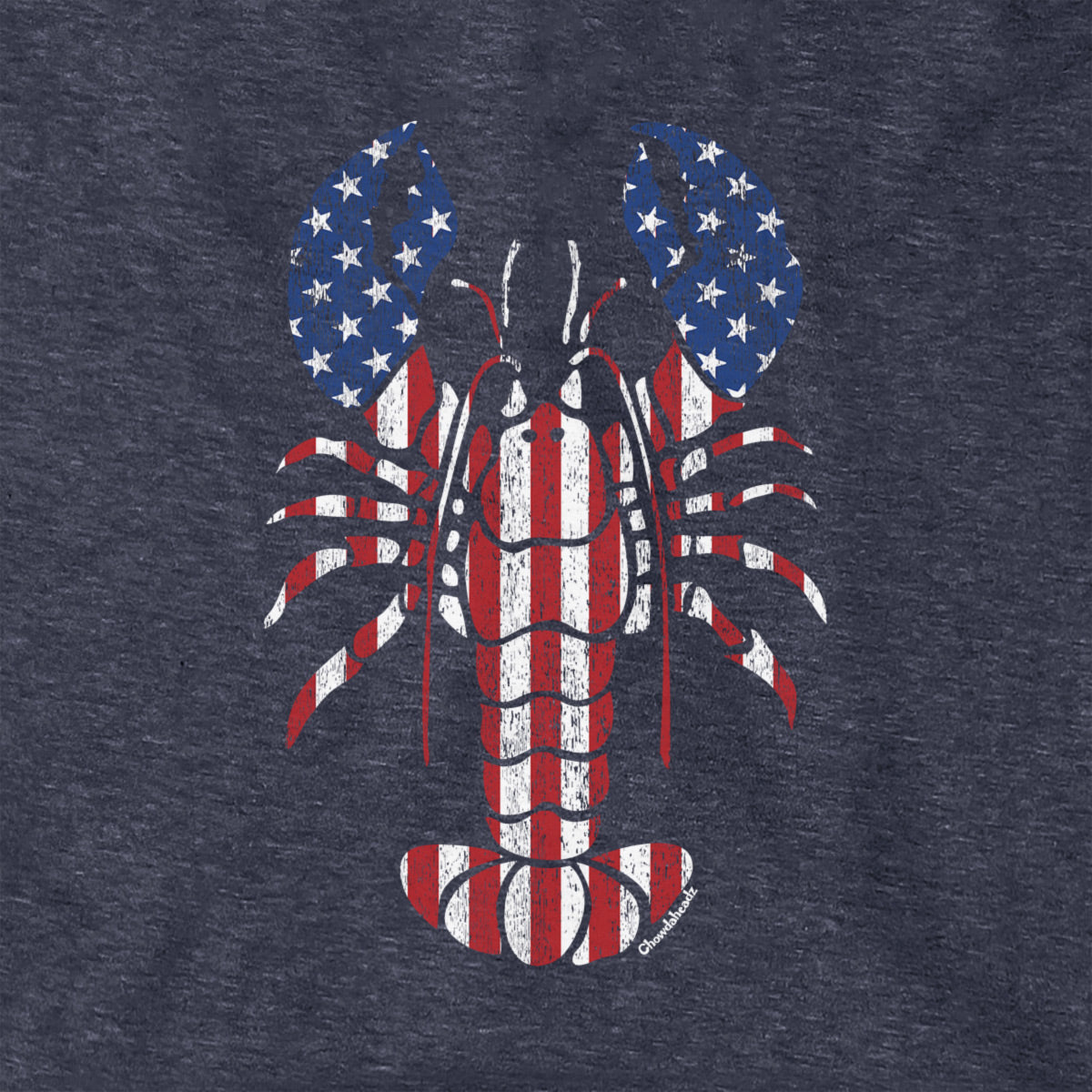 Close-up of Lobstah ’Merica hoodie design — patriotic lobster illustration