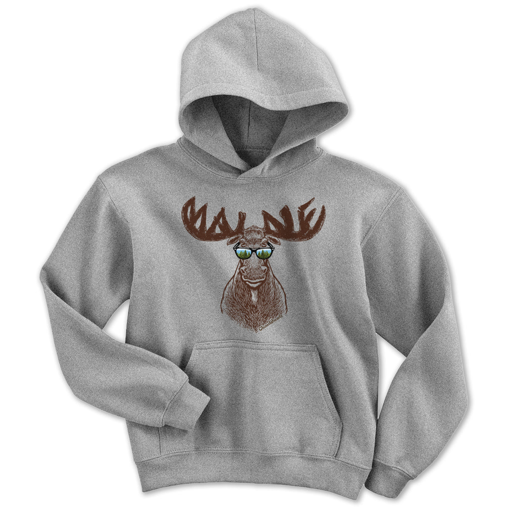 Cool Maine Moose Youth Hoodie - Chowdaheadz