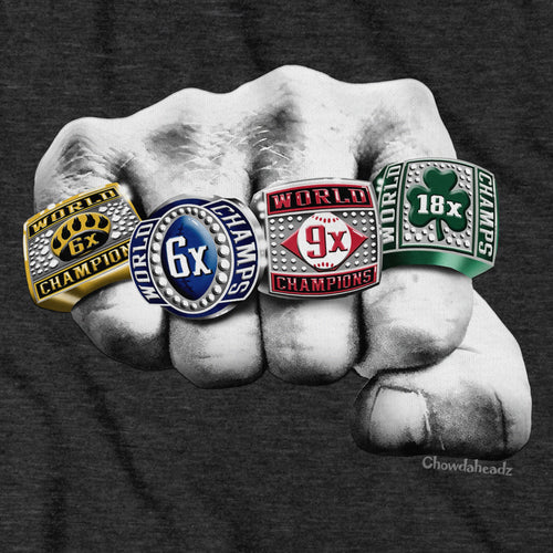 Kiss The Rings Champions T-Shirt - Chowdaheadz