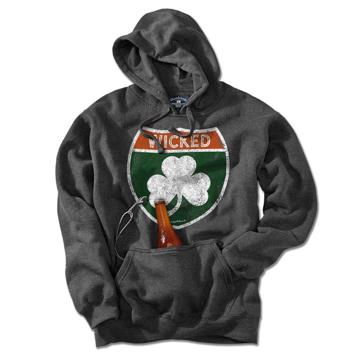 Wicked Irish Highway Sign Tailgater Hoodie - Chowdaheadz