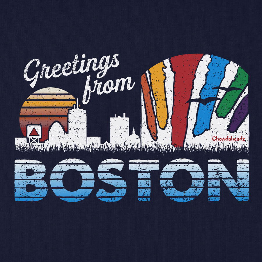 Greetings From Boston Youth T-Shirt - Chowdaheadz