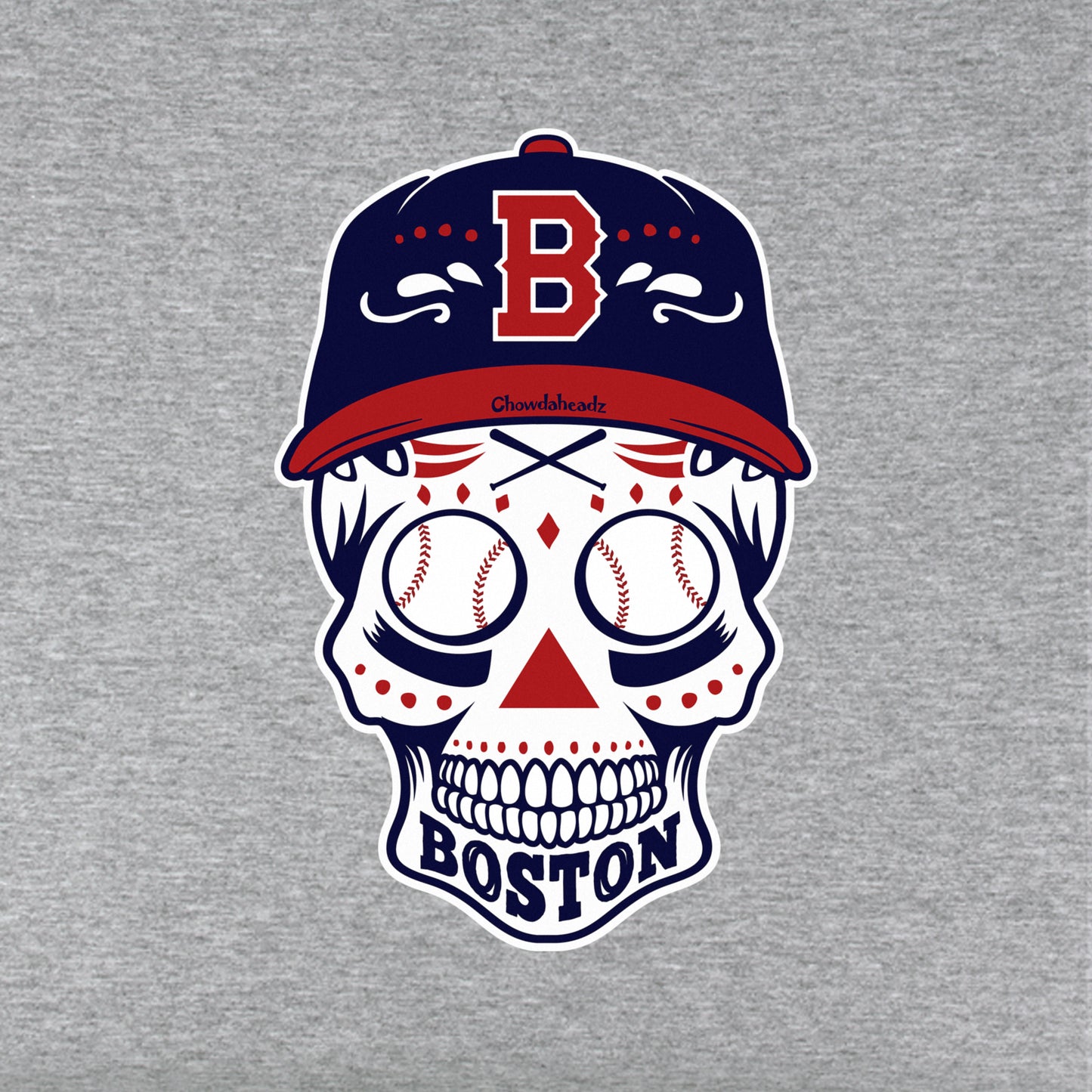 Boston Baseball Dead Head Youth Hoodie - Chowdaheadz