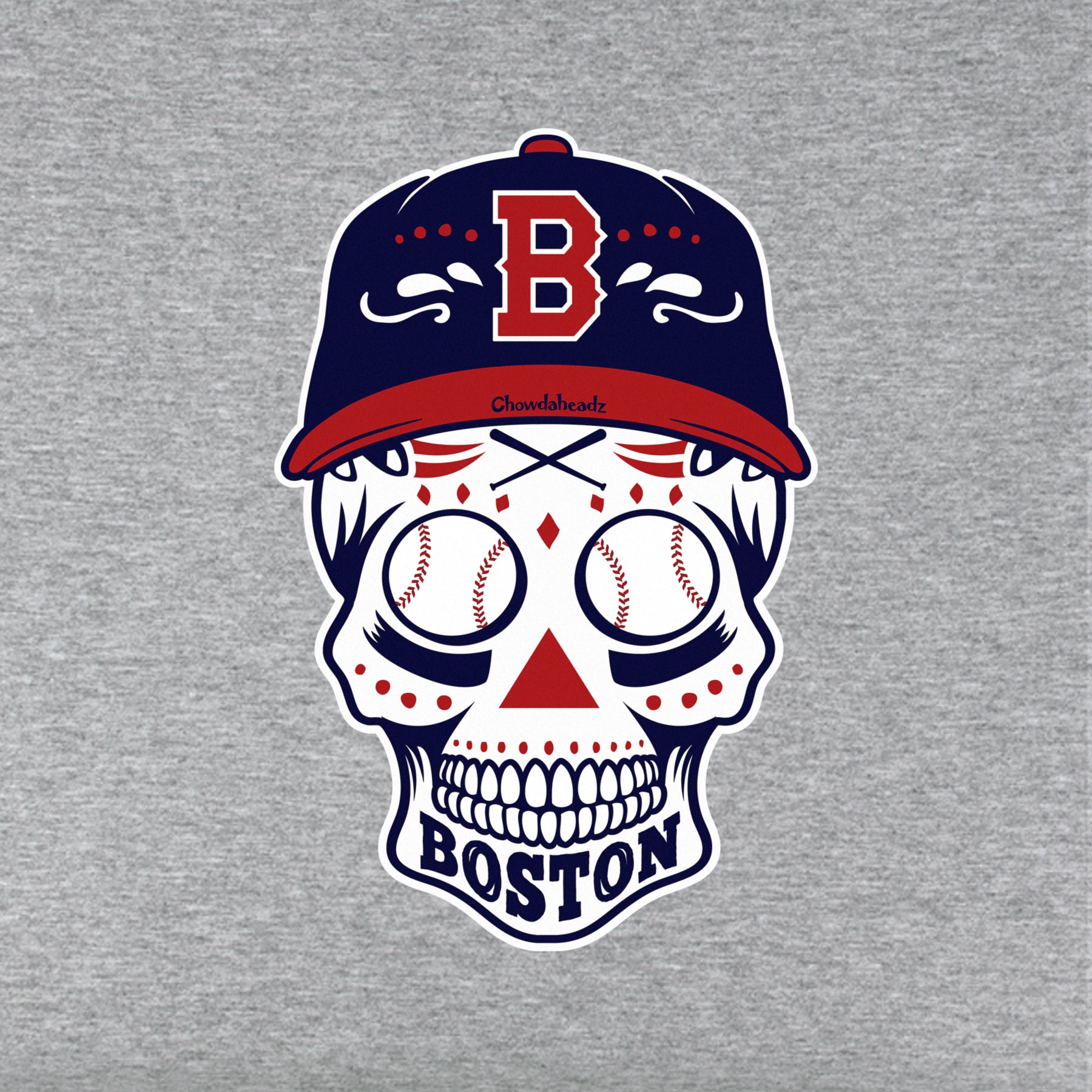 Boston Baseball Dead Head Youth T-Shirt - Chowdaheadz
