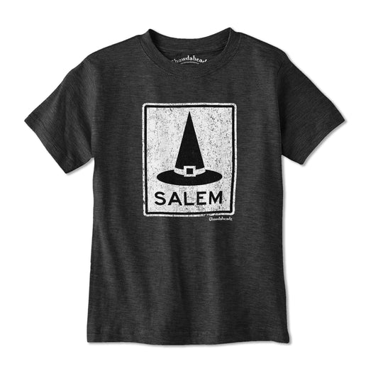 Salem MA Witch Hat Sign Youth T-Shirt - Chowdaheadz