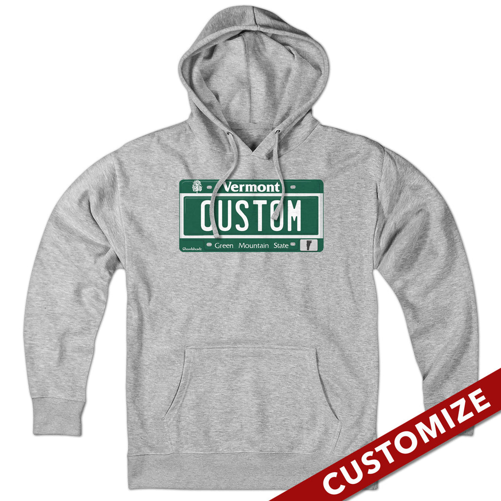 Custom Vermont License Plate Hoodie - Chowdaheadz