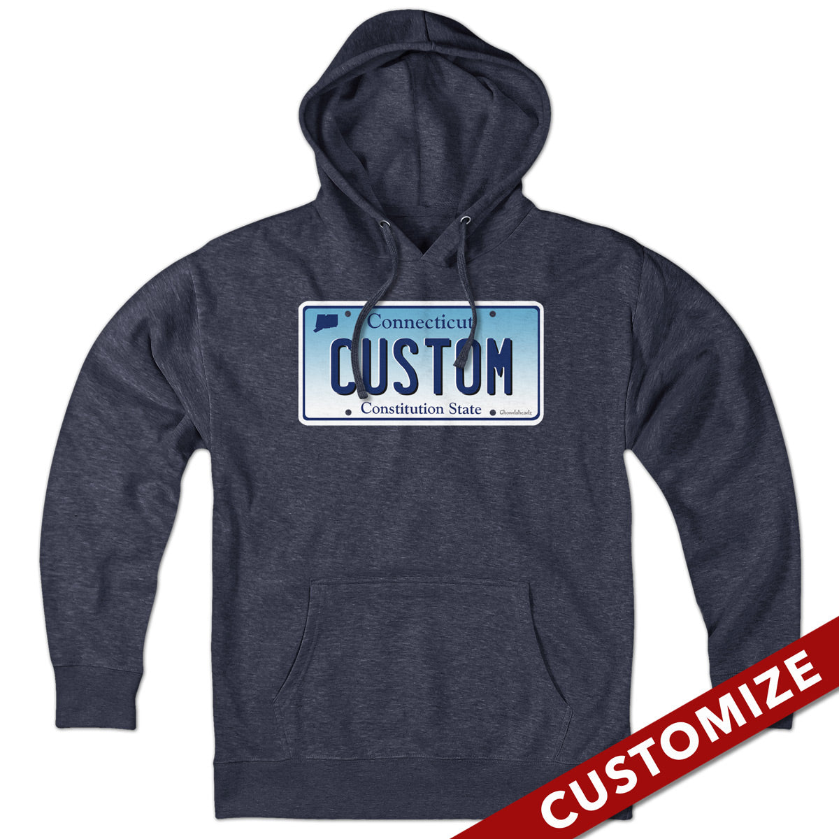 Custom Connecticut License Plate Hoodie - Chowdaheadz