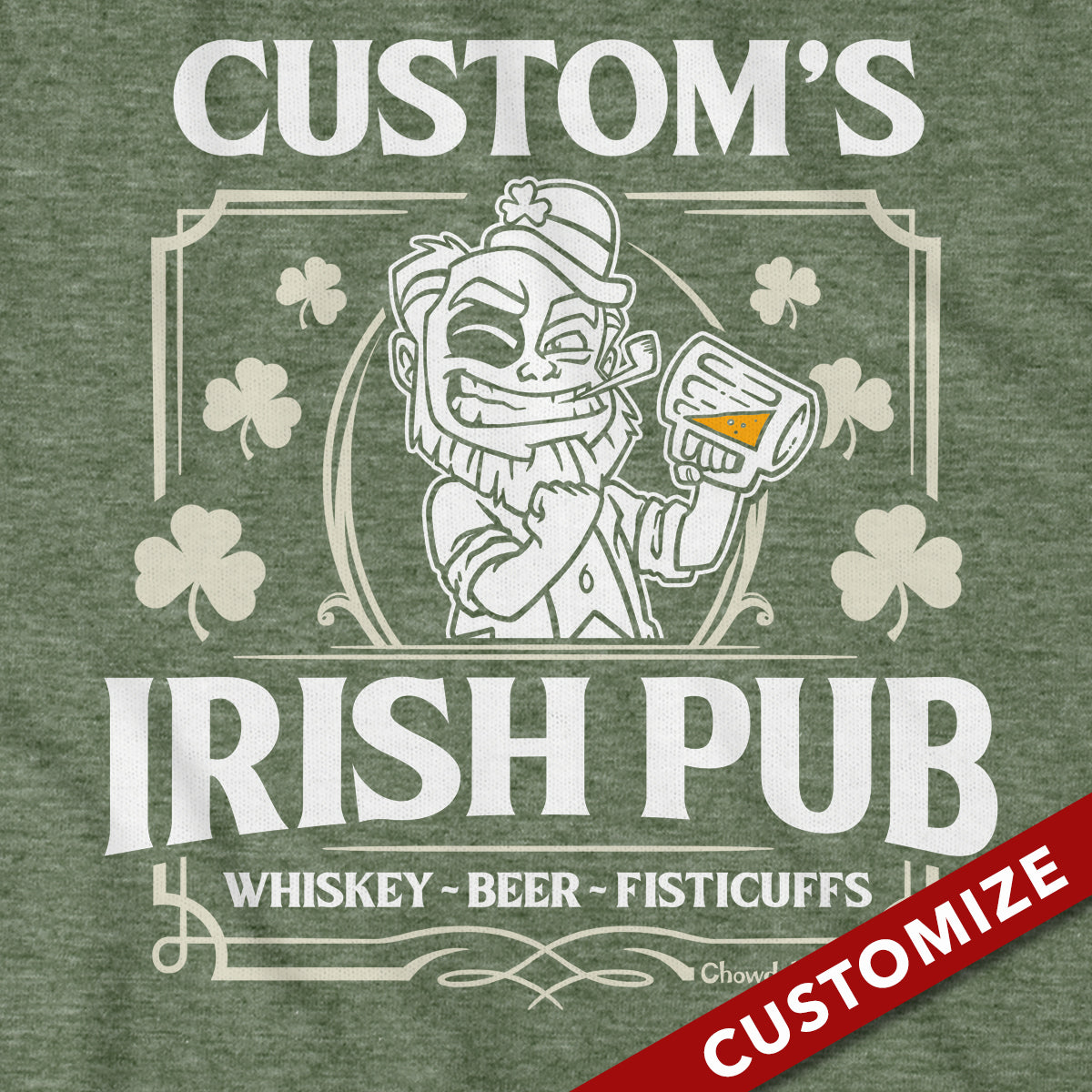 Custom Name's Irish Pub Hoodie - Chowdaheadz