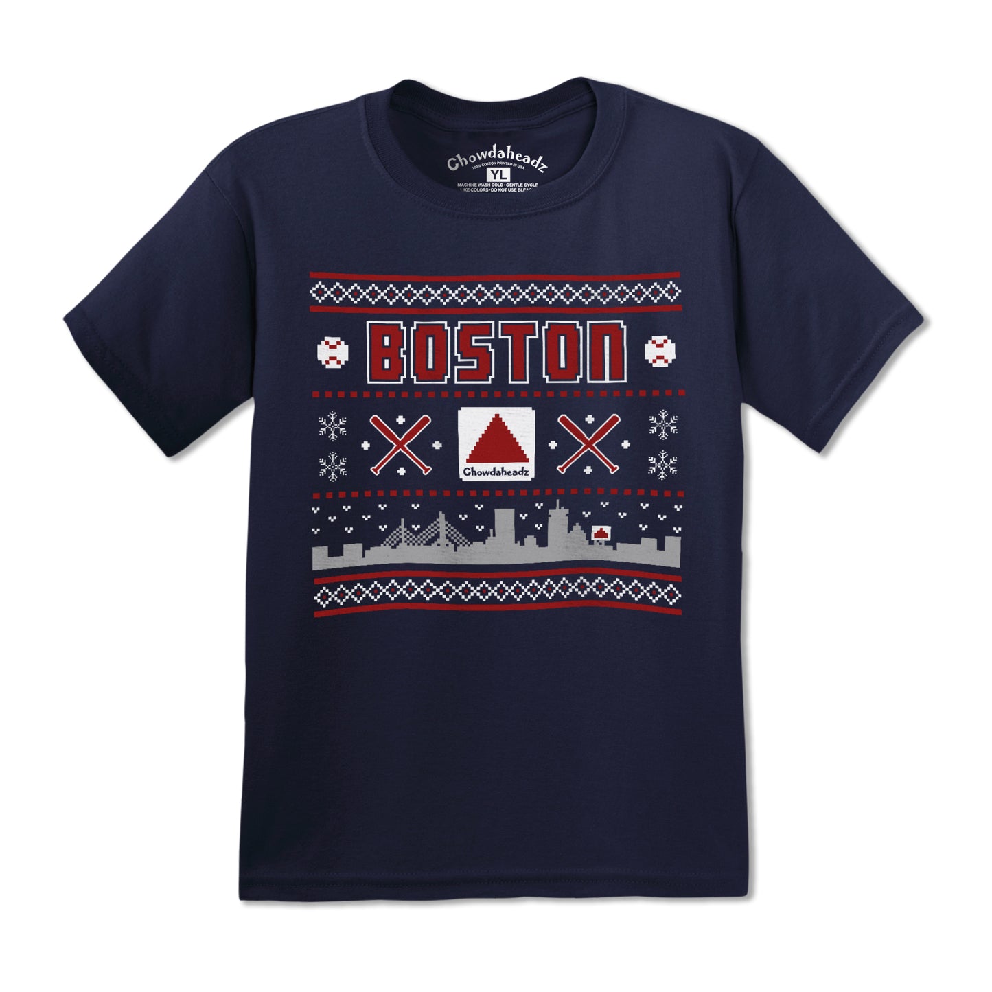Boston Holiday Homerun Youth T-Shirt - Chowdaheadz