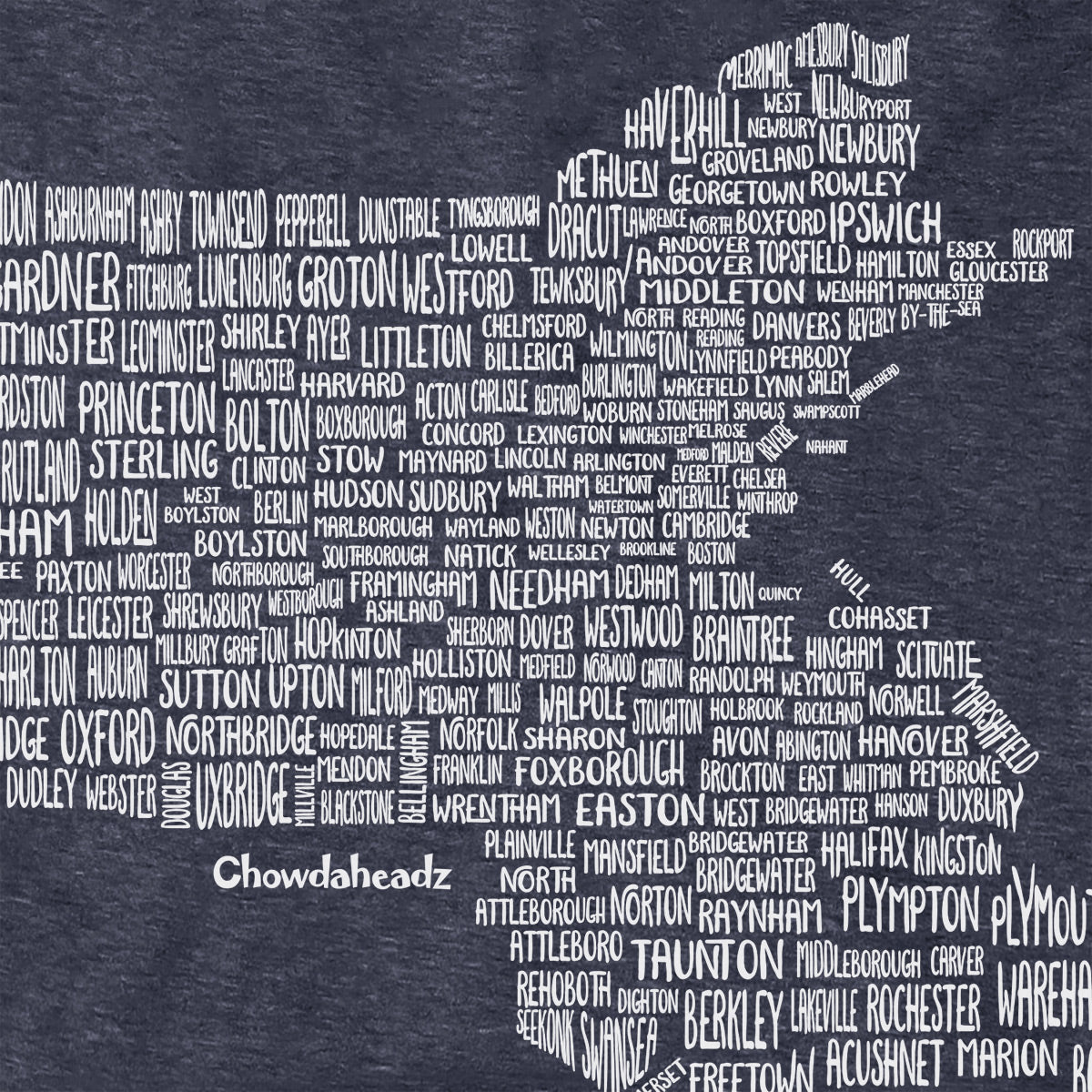 Massachusetts Cities & Towns Hoodie - Chowdaheadz