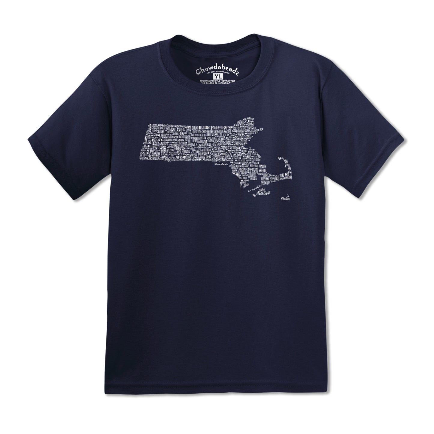 Massachusetts Cities & Towns Youth T-Shirt - Chowdaheadz
