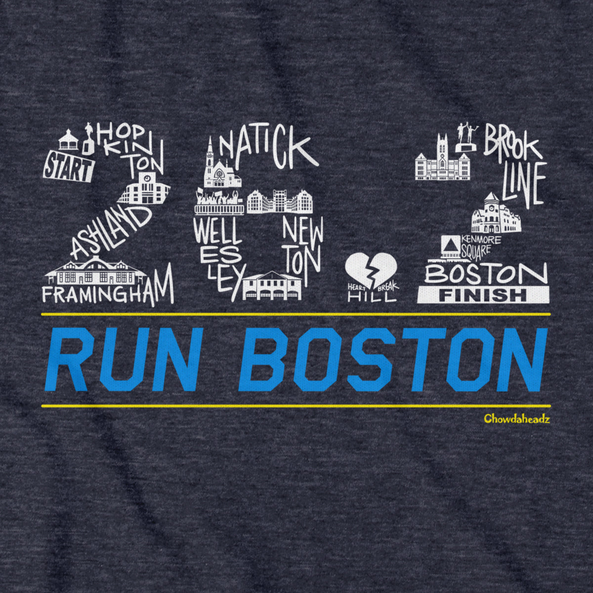 26.2 Run Boston Race Icons Hoodie - Chowdaheadz