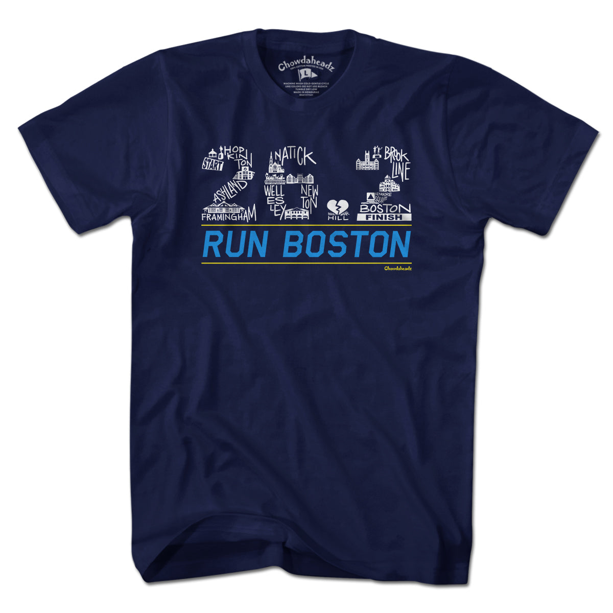 26.2 Run Boston Race Icons T-Shirt - Chowdaheadz
