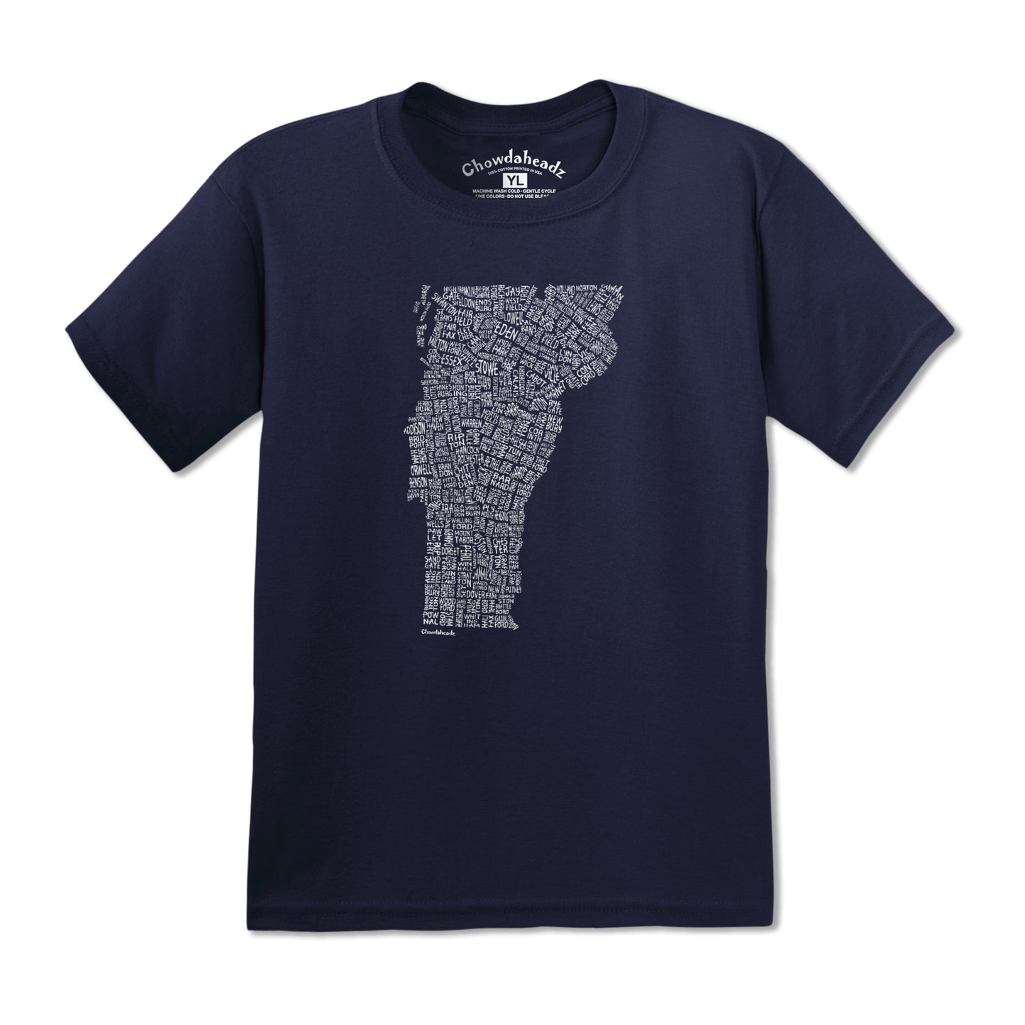 Vermont Cities & Towns Youth T-Shirt - Chowdaheadz