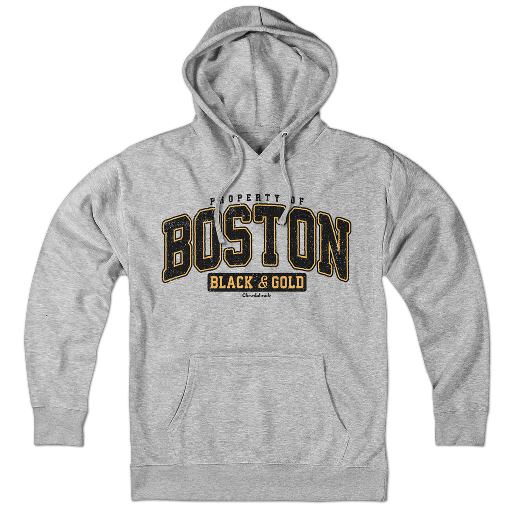 Property of Boston Black & Gold Hoodie - Chowdaheadz