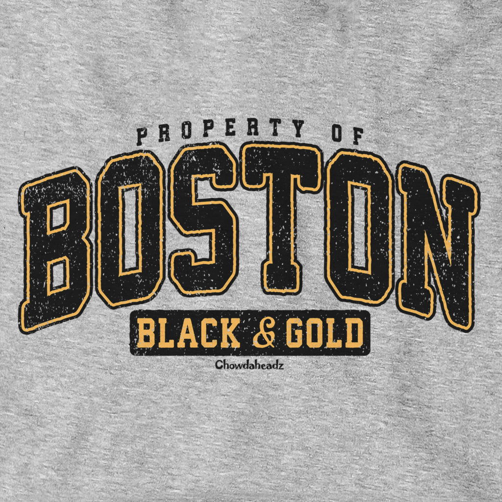 Property of Boston Black & Gold Hoodie - Chowdaheadz