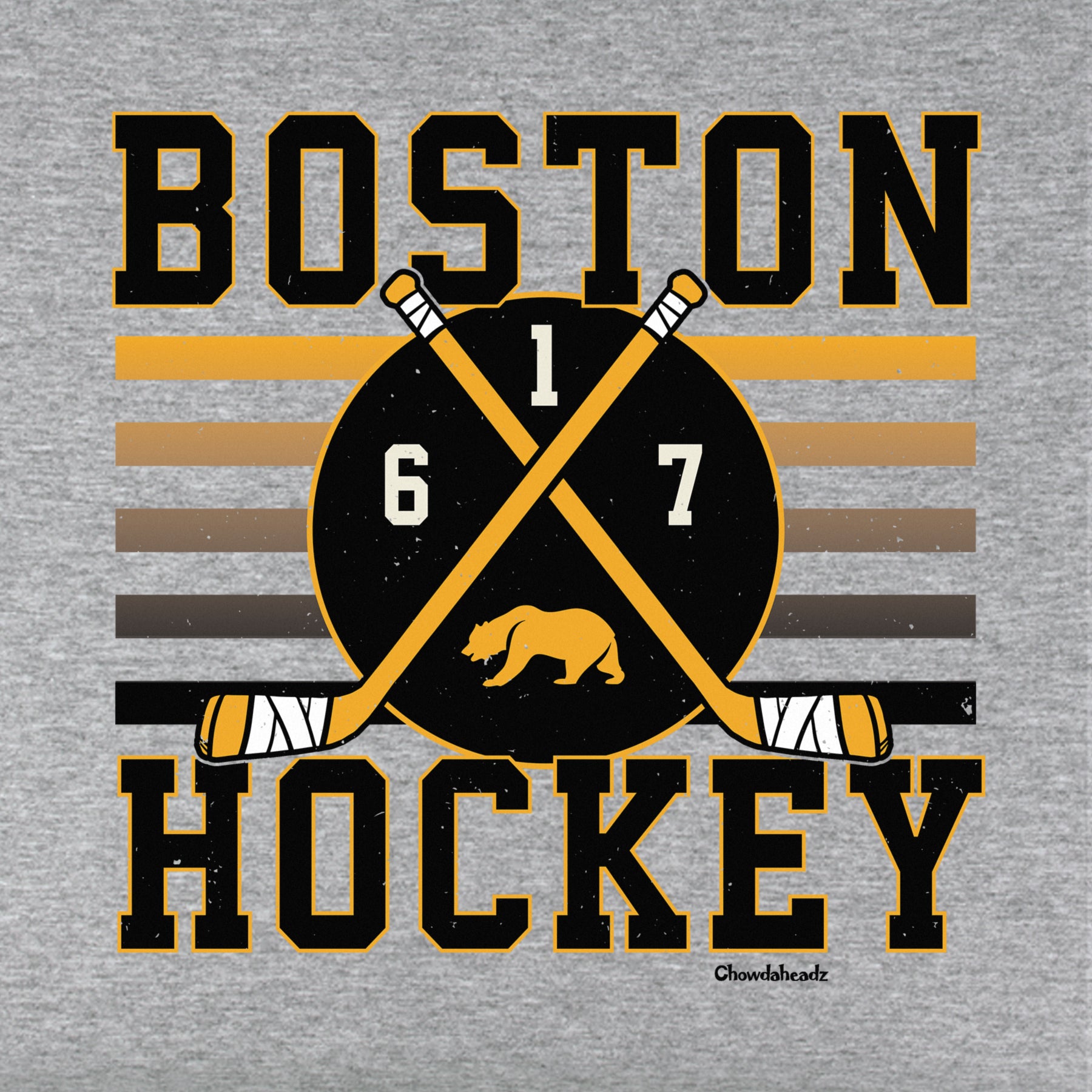 Boston Hockey Crossed Sticks Youth T-Shirt - Chowdaheadz
