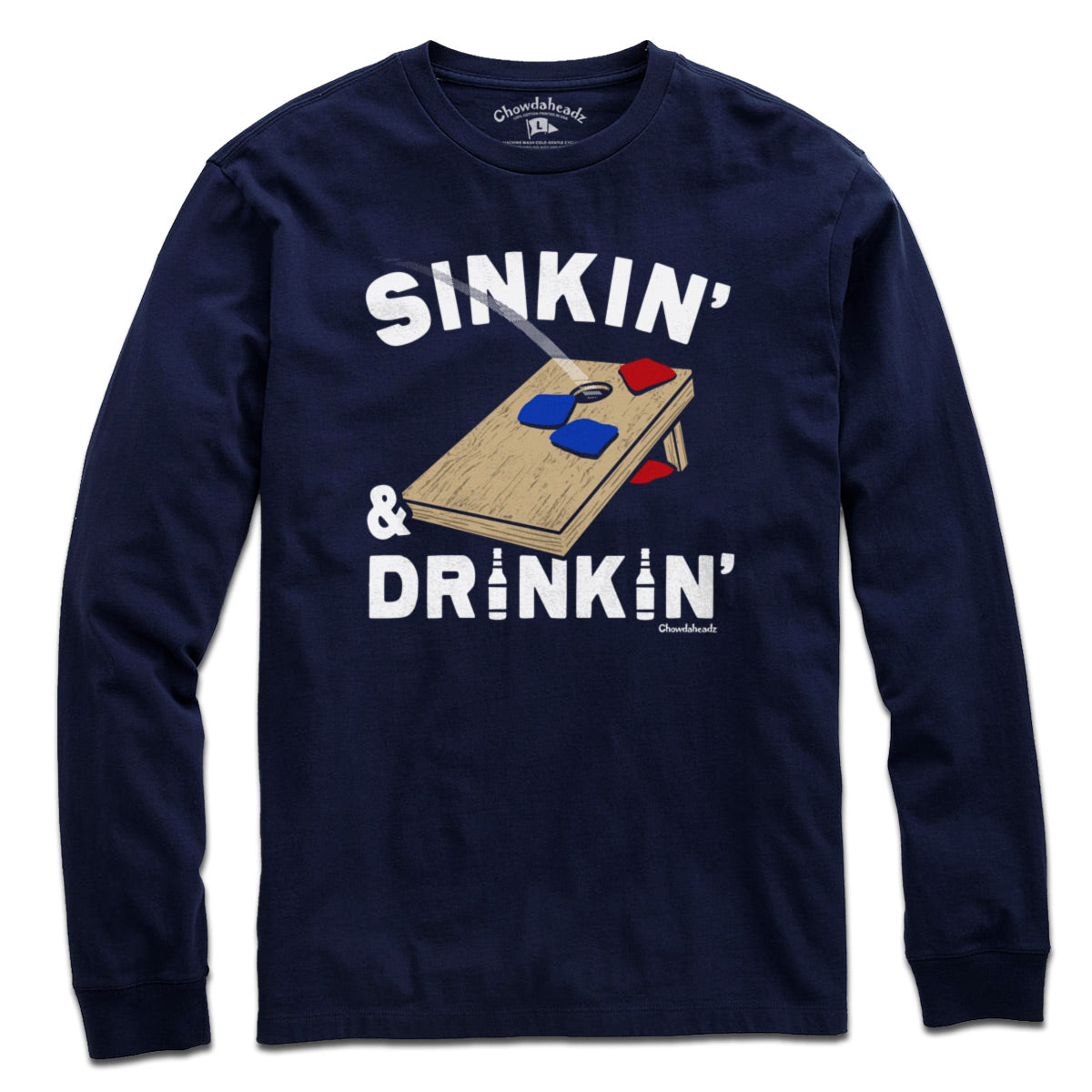 Sinkin' & Drinkin' Cornhole T-Shirt - Chowdaheadz
