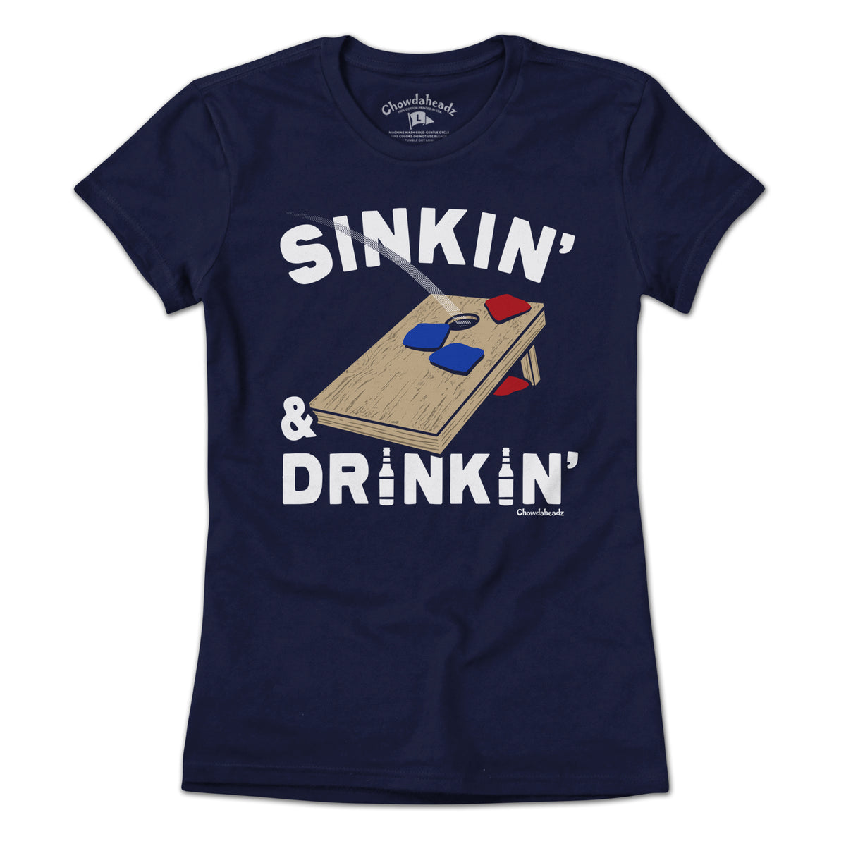 Sinkin' & Drinkin' Cornhole T-Shirt - Chowdaheadz