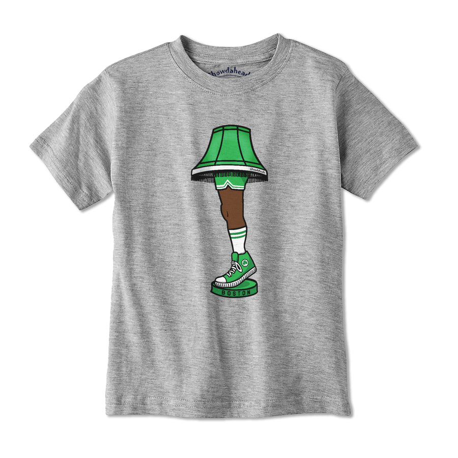 Boston Basketball Holiday Leg Lamp Youth T-Shirt - Chowdaheadz
