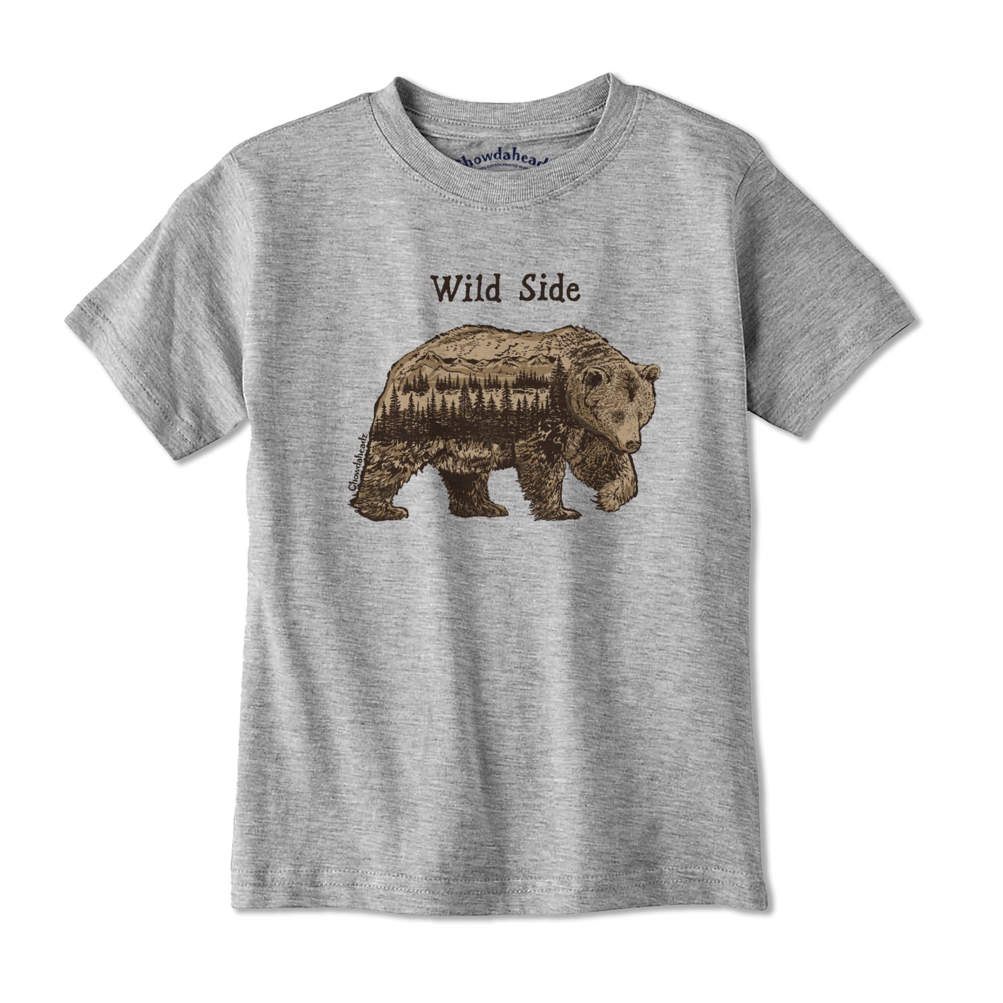 Wild Side Bear Youth T-Shirt - Chowdaheadz