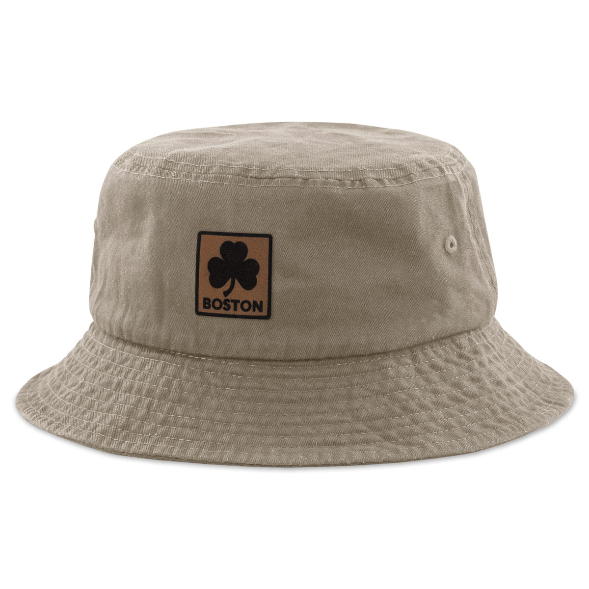 Boston Shamrock Leather Patch Bucket Hat - Chowdaheadz