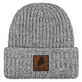 Maine Leather Patch Chunky Knit Winter Hat - Chowdaheadz