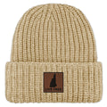New Hampshire Leather Patch Chunky Knit Winter Hat - Chowdaheadz