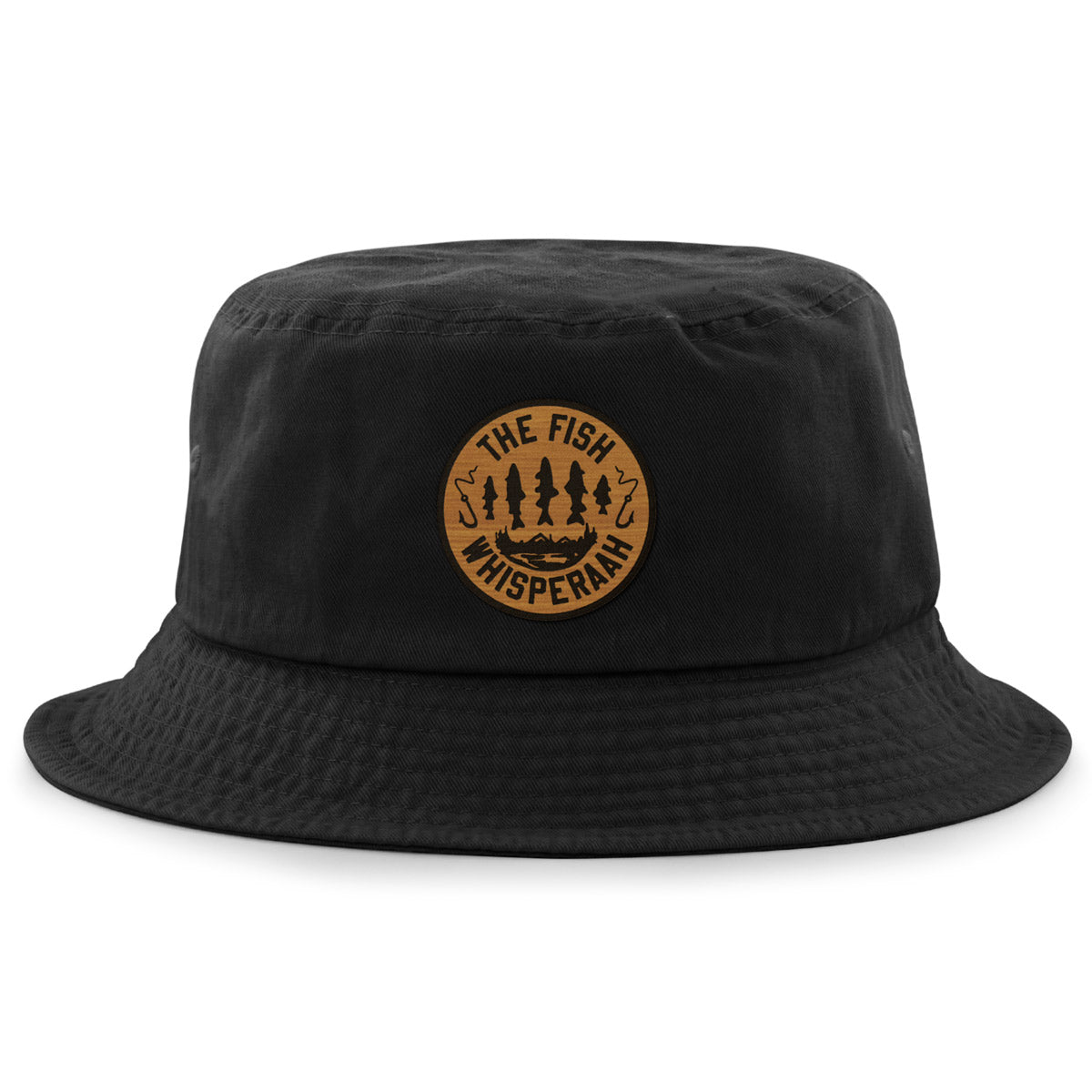 Fish Whisperaah "Wood Grain" Patch Bucket Hat