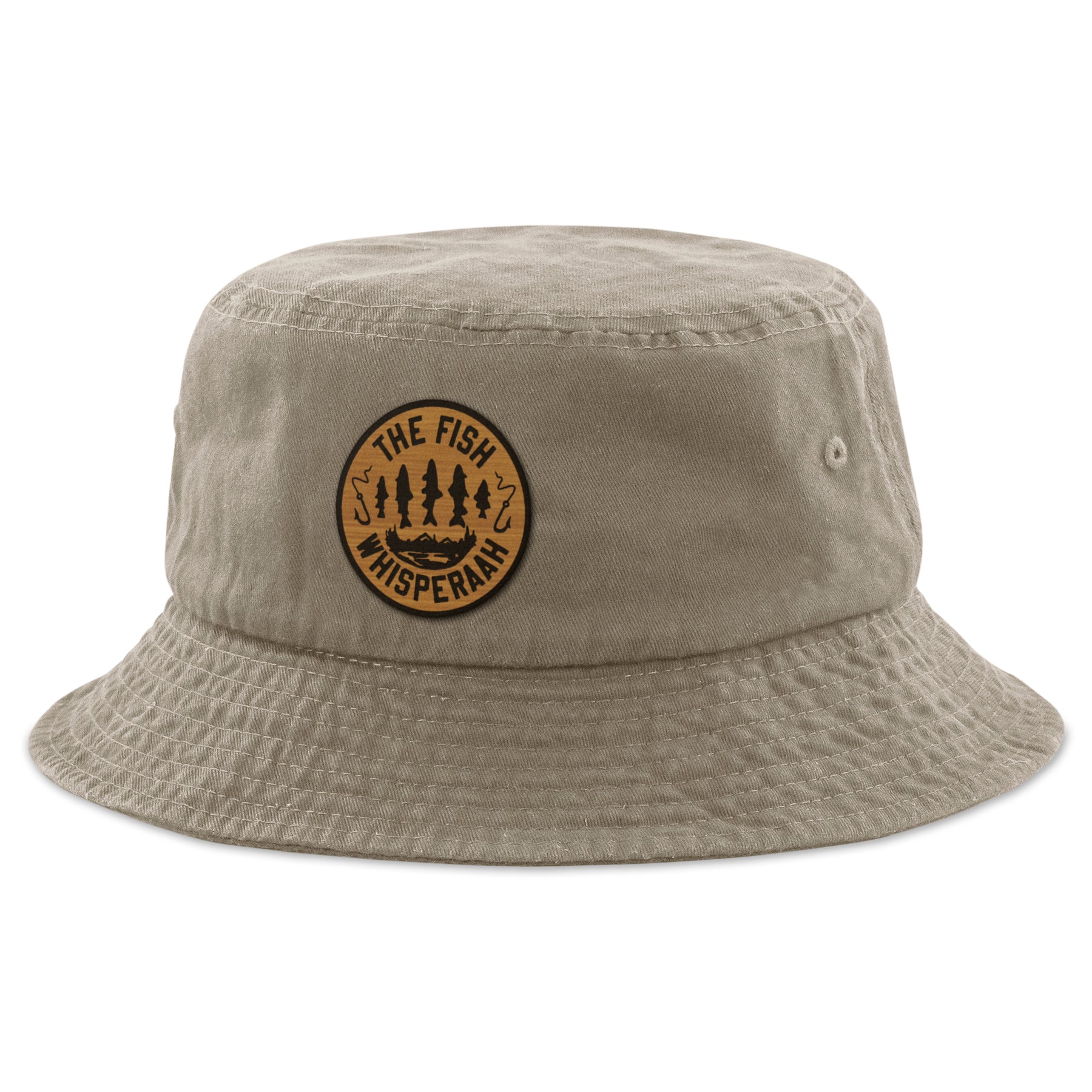 Fish Whisperaah "Wood Grain" Patch Bucket Hat - Chowdaheadz