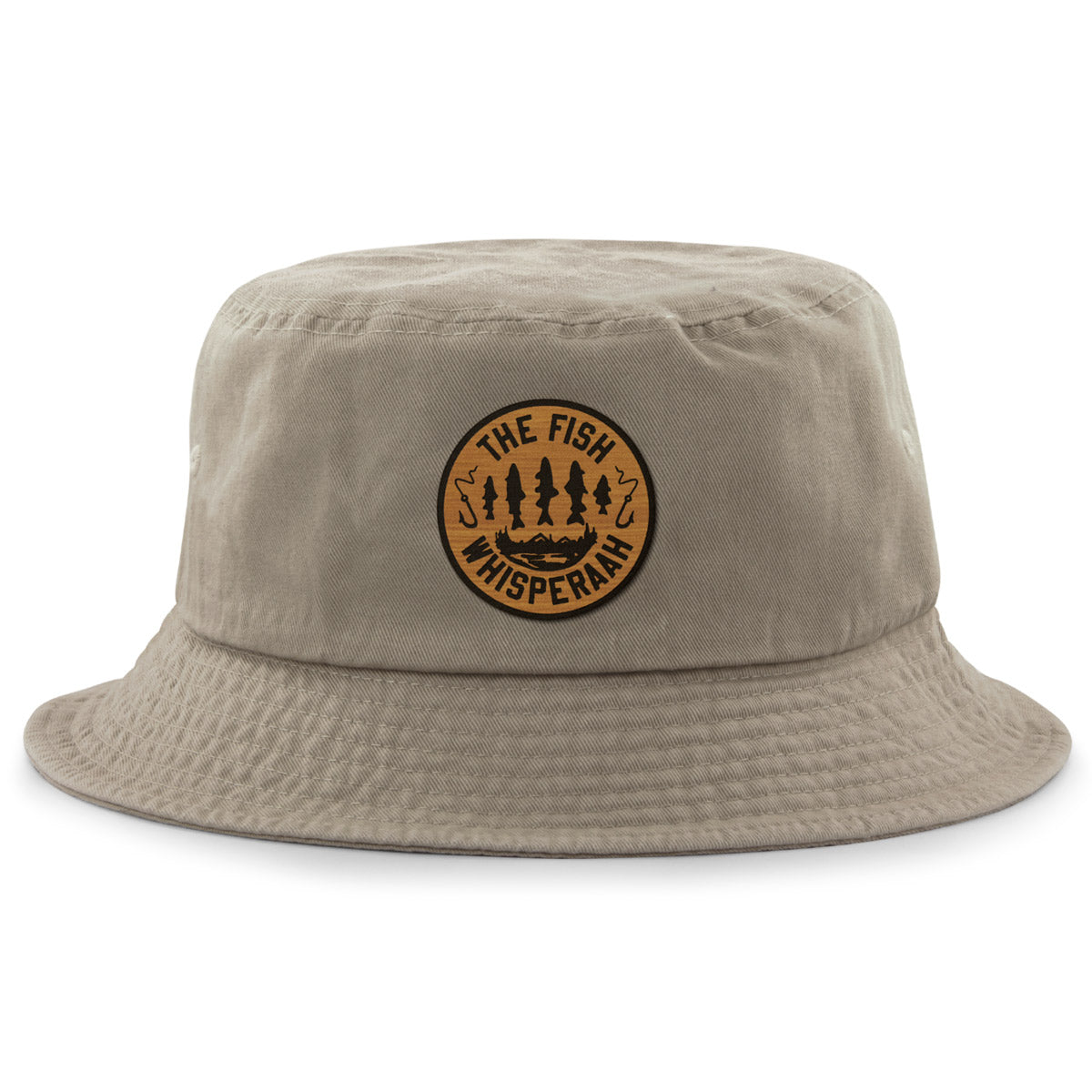 Fish Whisperaah "Wood Grain" Patch Bucket Hat