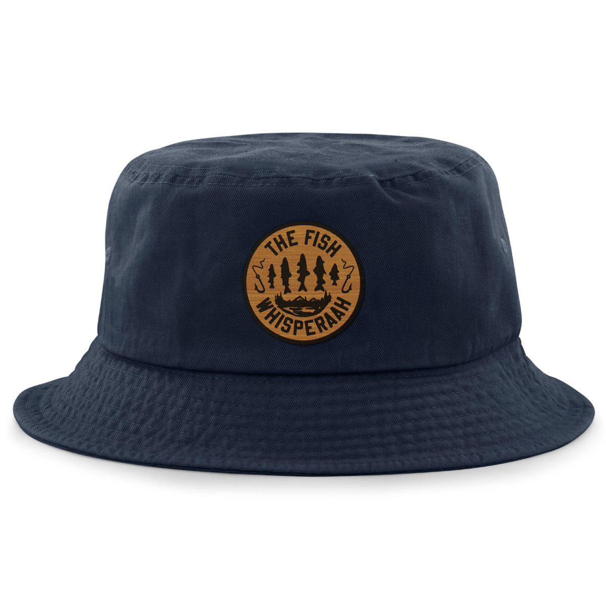 Fish Whisperaah "Wood Grain" Patch Bucket Hat