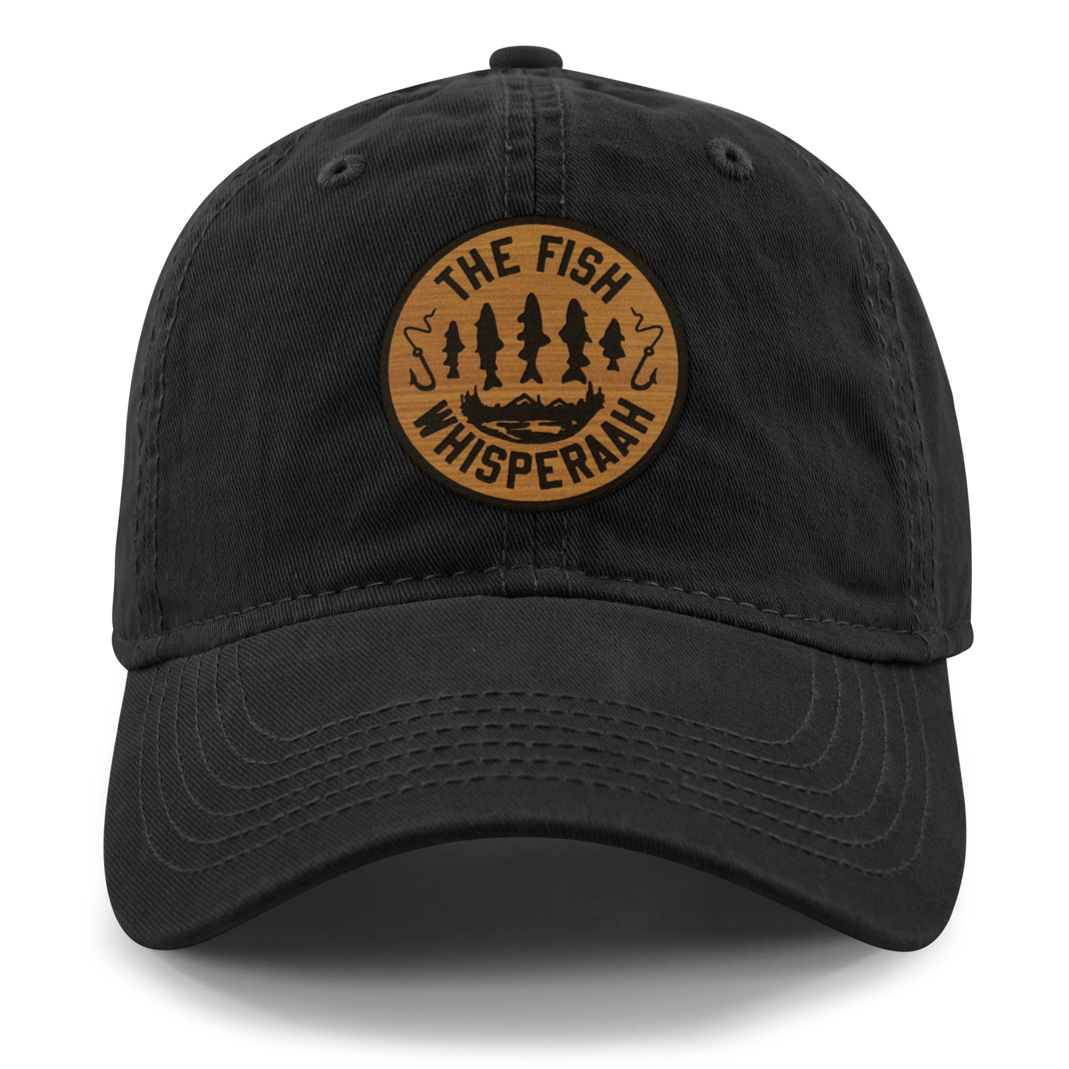 Fish Whisperaah "Wood Grain" Patch Dad Hat - Chowdaheadz