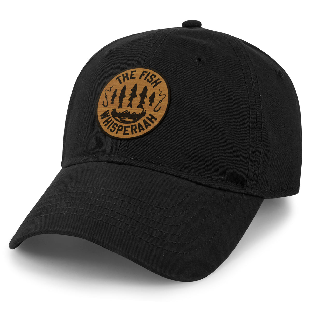 Fish Whisperaah "Wood Grain" Patch Dad Hat - Chowdaheadz