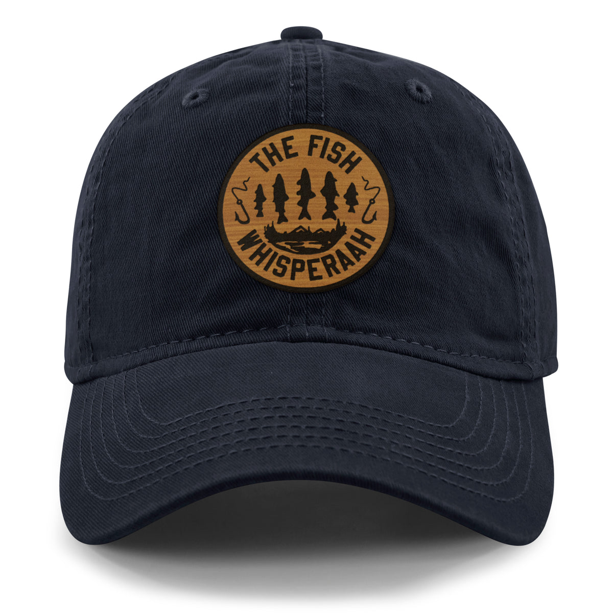 Fish Whisperaah "Wood Grain" Patch Dad Hat - Chowdaheadz