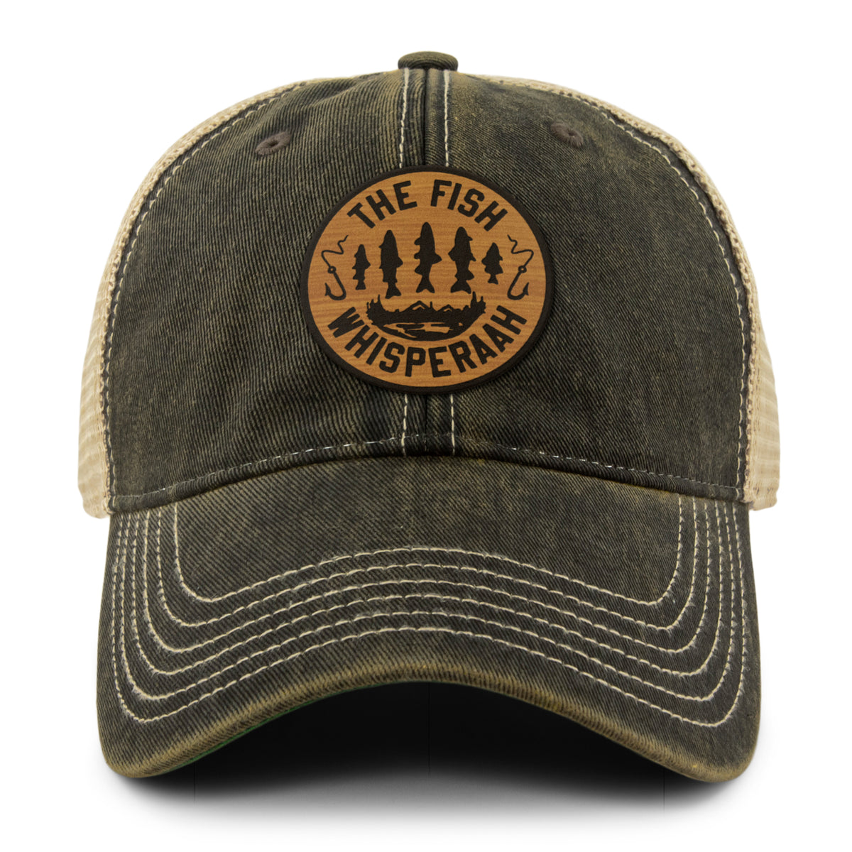 Fish Whisperaah "Wood Grain" Patch Dirty Water Trucker - Chowdaheadz