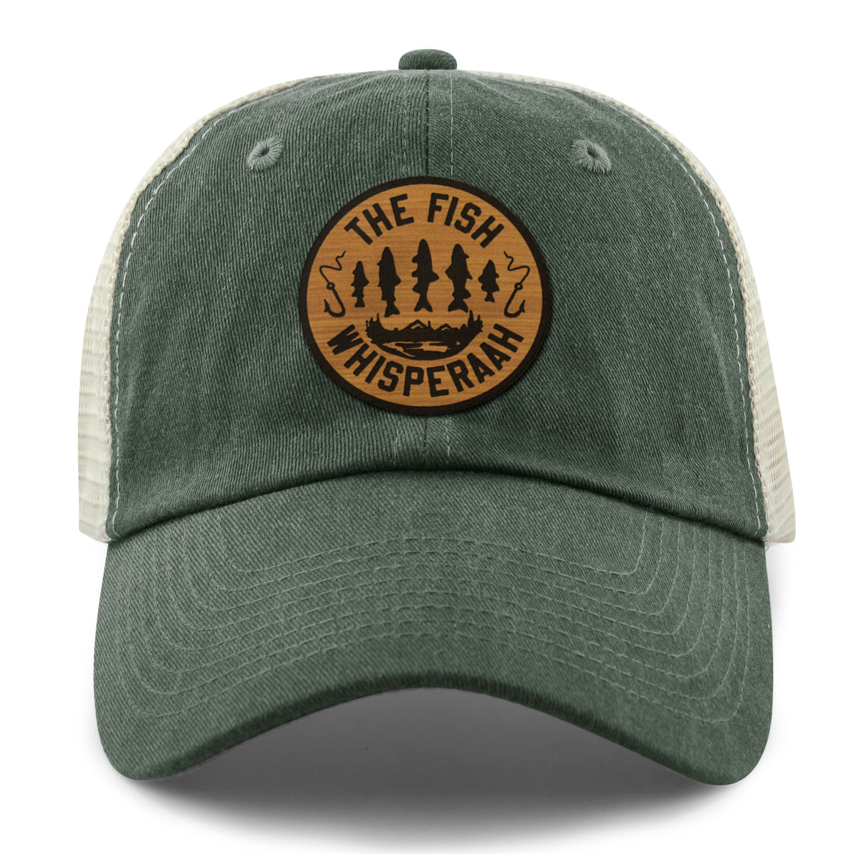 Fish Whisperaah "Wood Grain" Patch Relaxed Trucker - Chowdaheadz