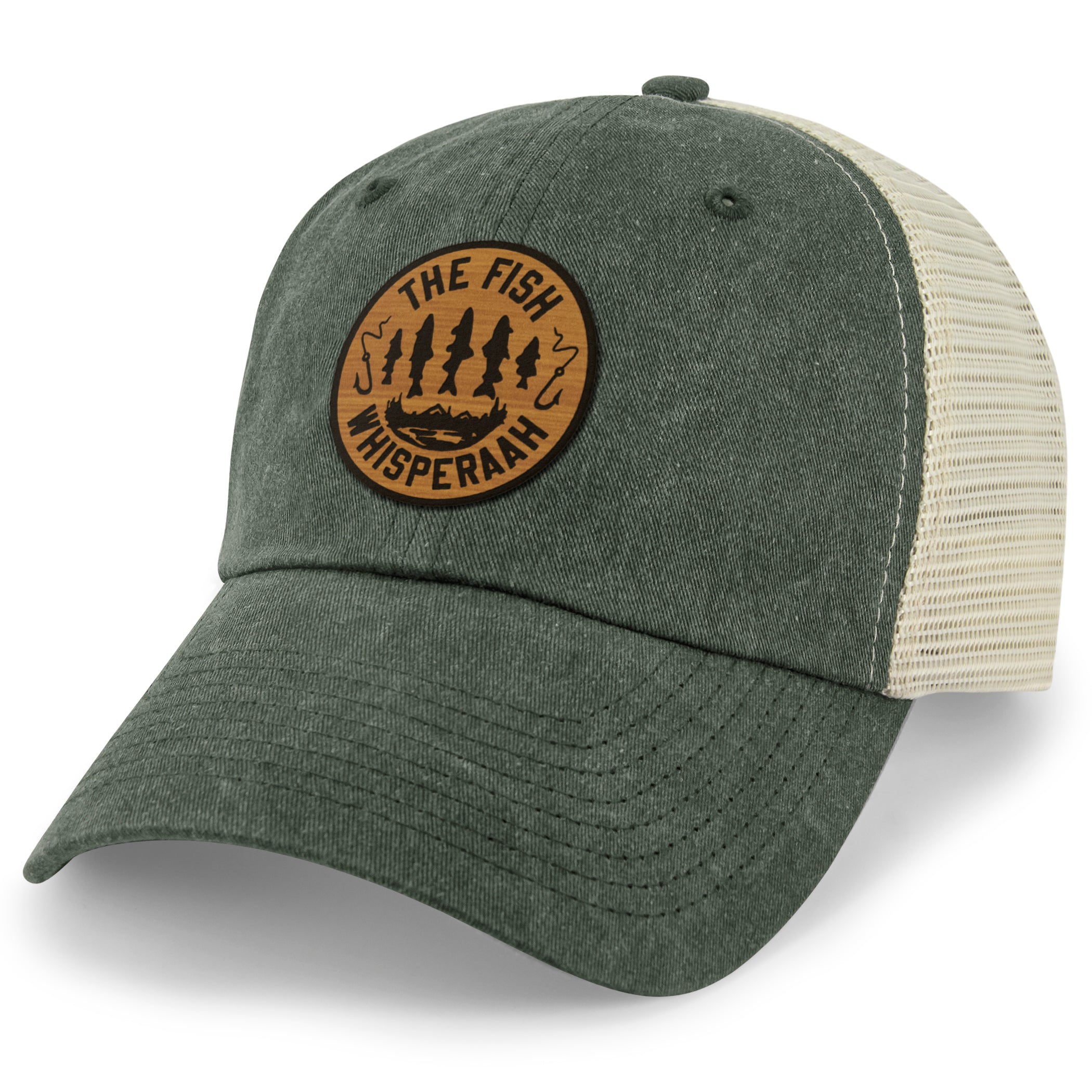 Fish Whisperaah "Wood Grain" Patch Relaxed Trucker - Chowdaheadz