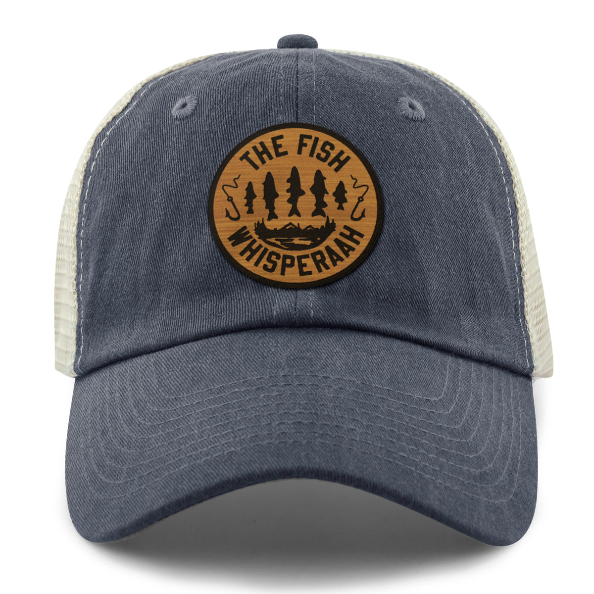 Fish Whisperaah "Wood Grain" Patch Relaxed Trucker - Chowdaheadz