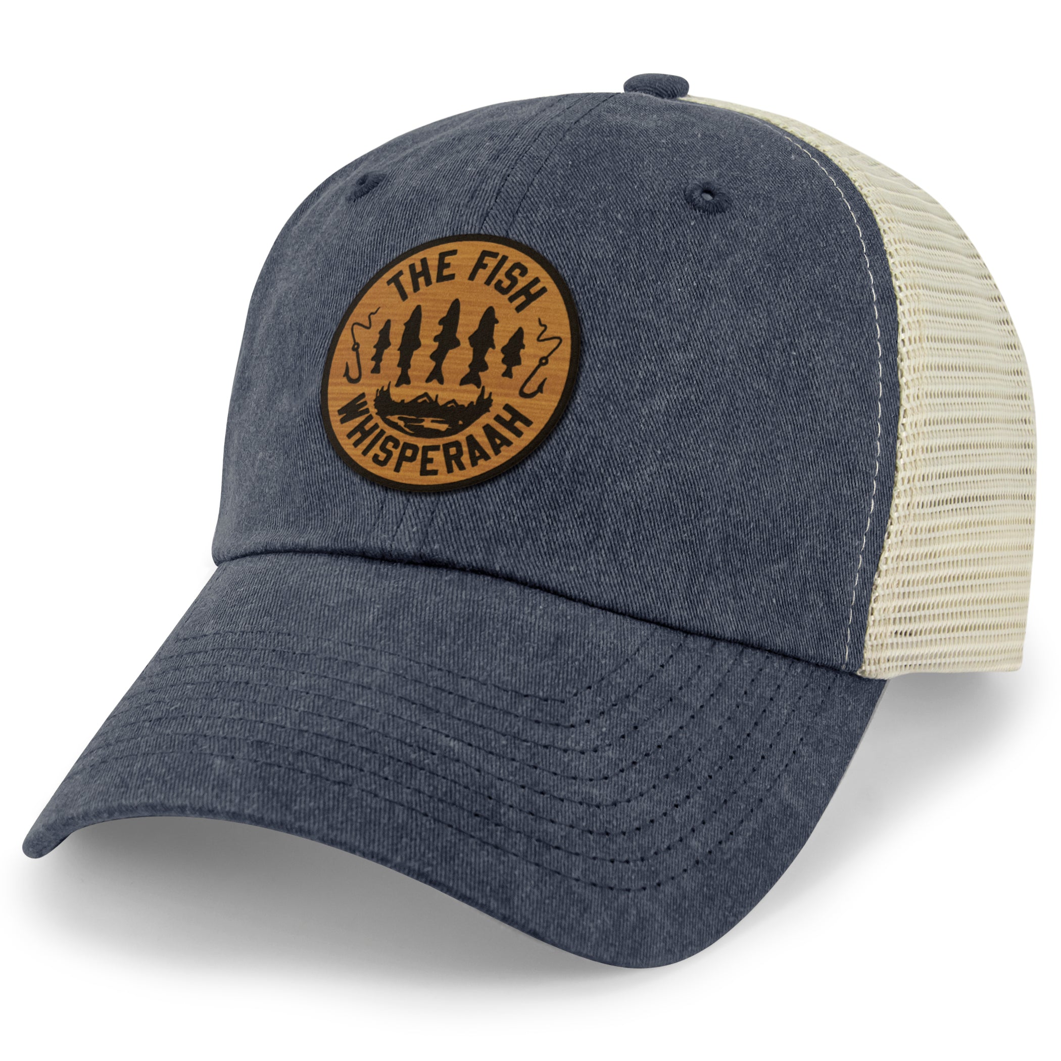 Fish Whisperaah "Wood Grain" Patch Relaxed Trucker - Chowdaheadz