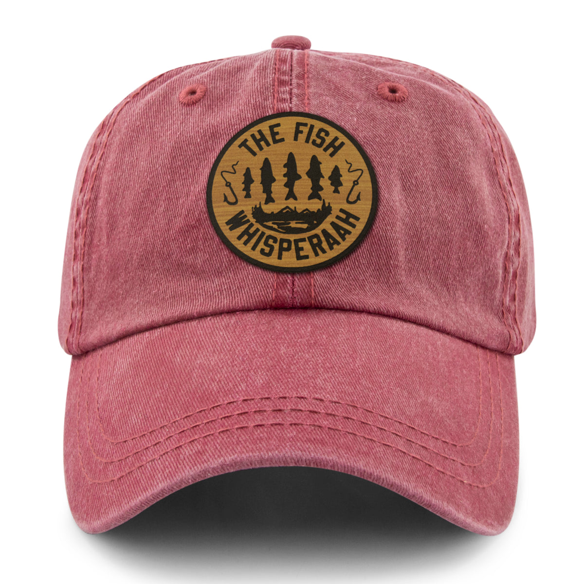 Fish Whisperaah "Wood Grain" Patch Washed Dad Hat - Chowdaheadz