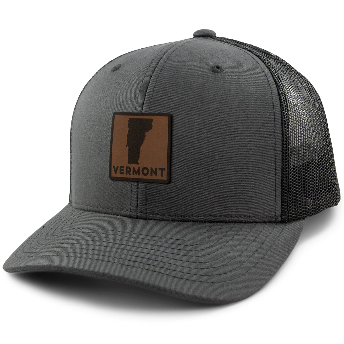 Vermont Leather Patch Classic Snapback Trucker Hat - Chowdaheadz