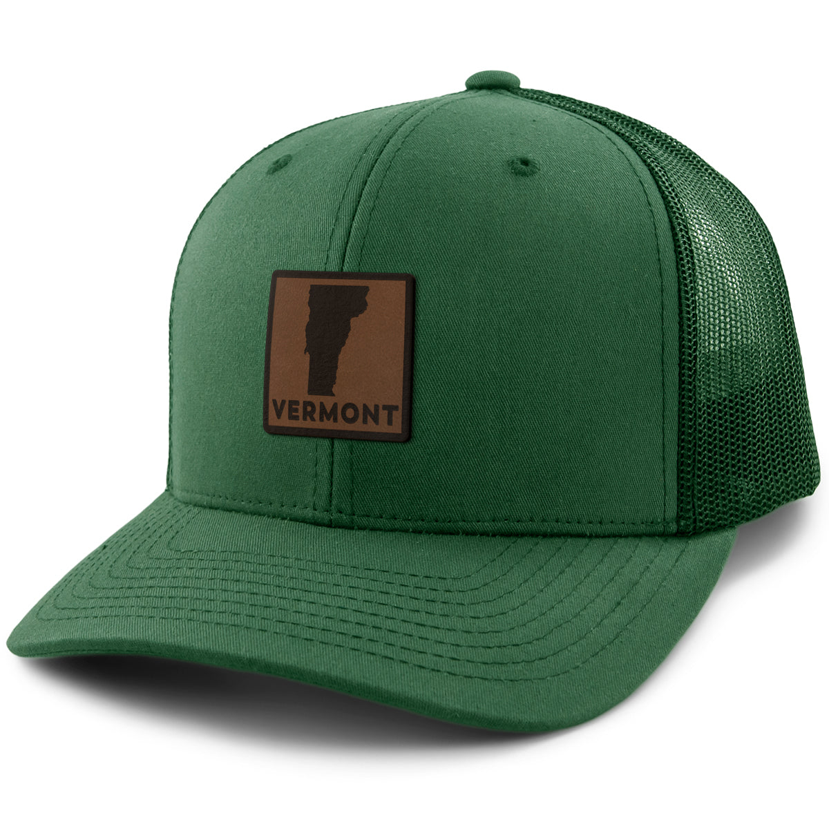 Vermont Leather Patch Classic Snapback Trucker Hat - Chowdaheadz
