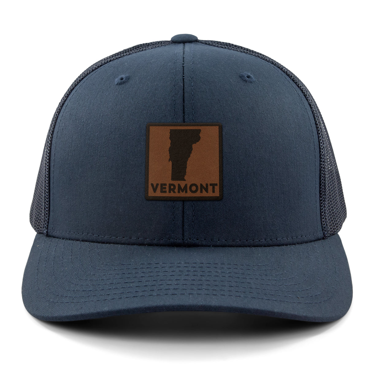 Vermont Leather Patch Classic Snapback Trucker Hat - Chowdaheadz