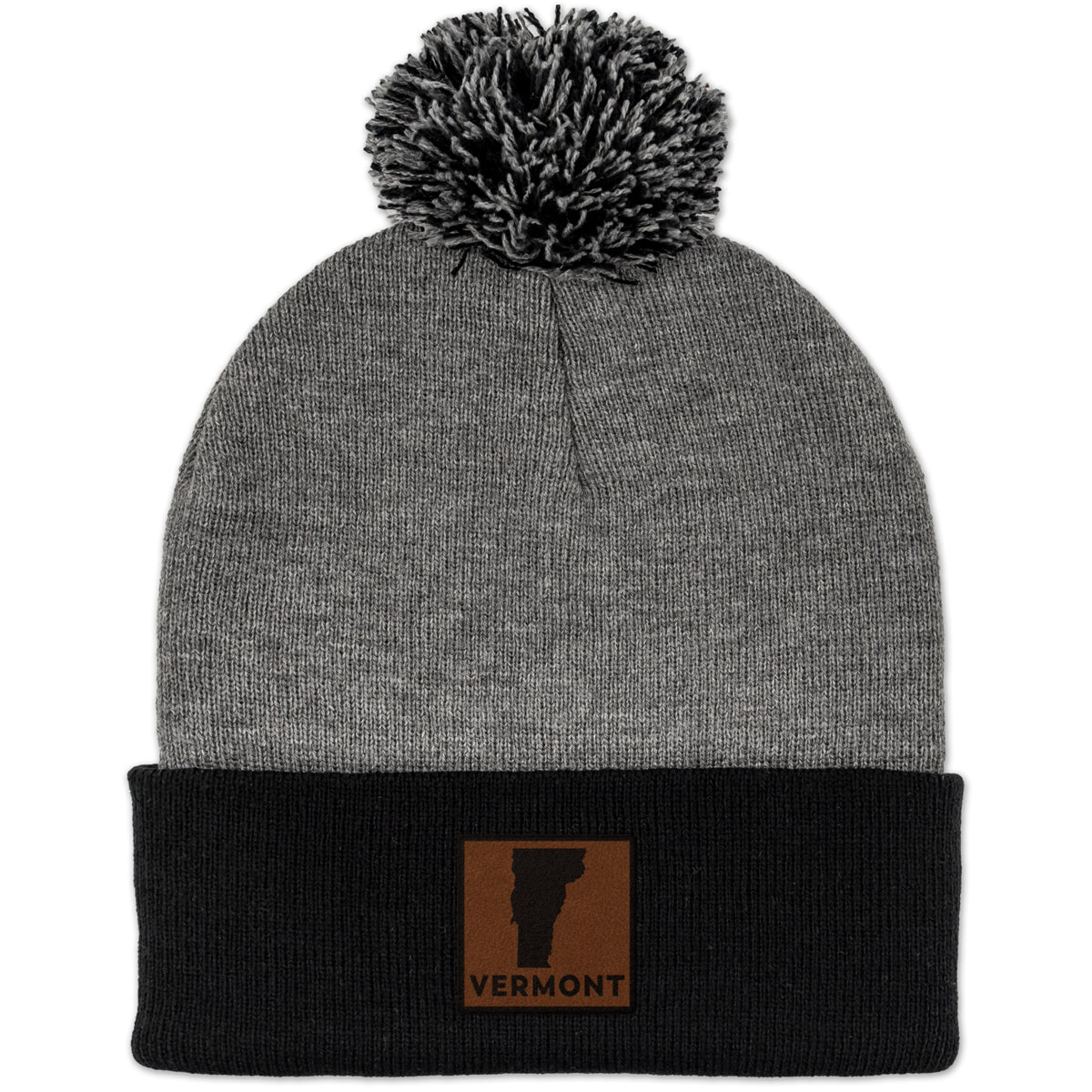 Vermont Leather Patch Two Tone Knit