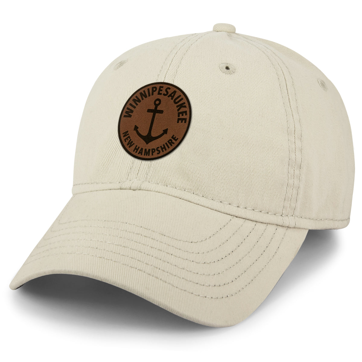 Lake Winnipesaukee Leather Patch Dad Hat - Chowdaheadz