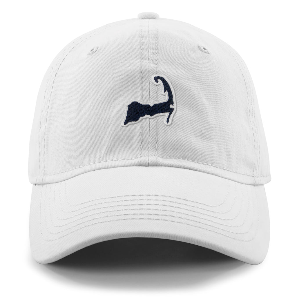 Mini Cape Cod Dad Hat — front view in White